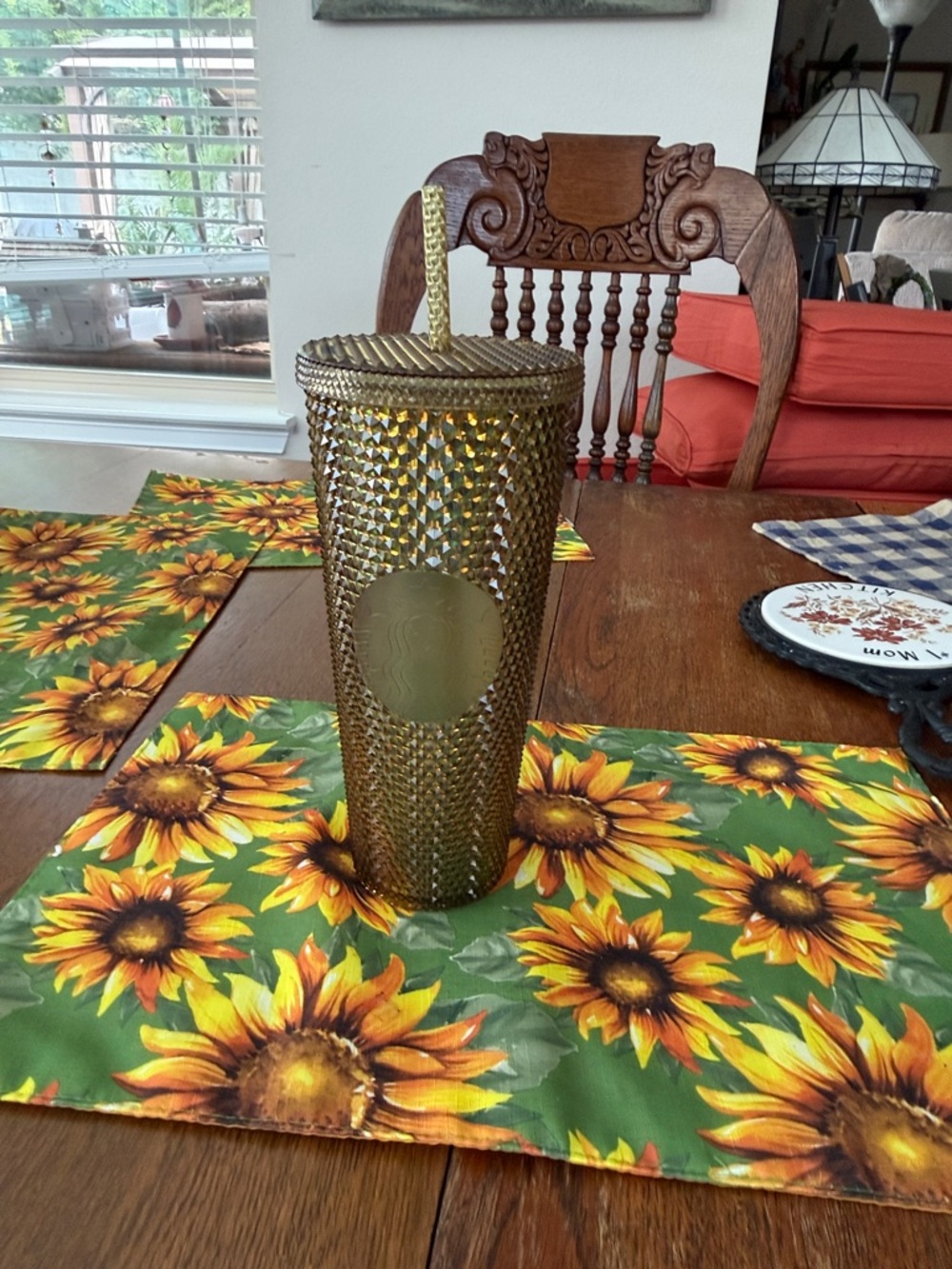 Disney’s 50th anniversary Gold Textured Tumbler with Straw